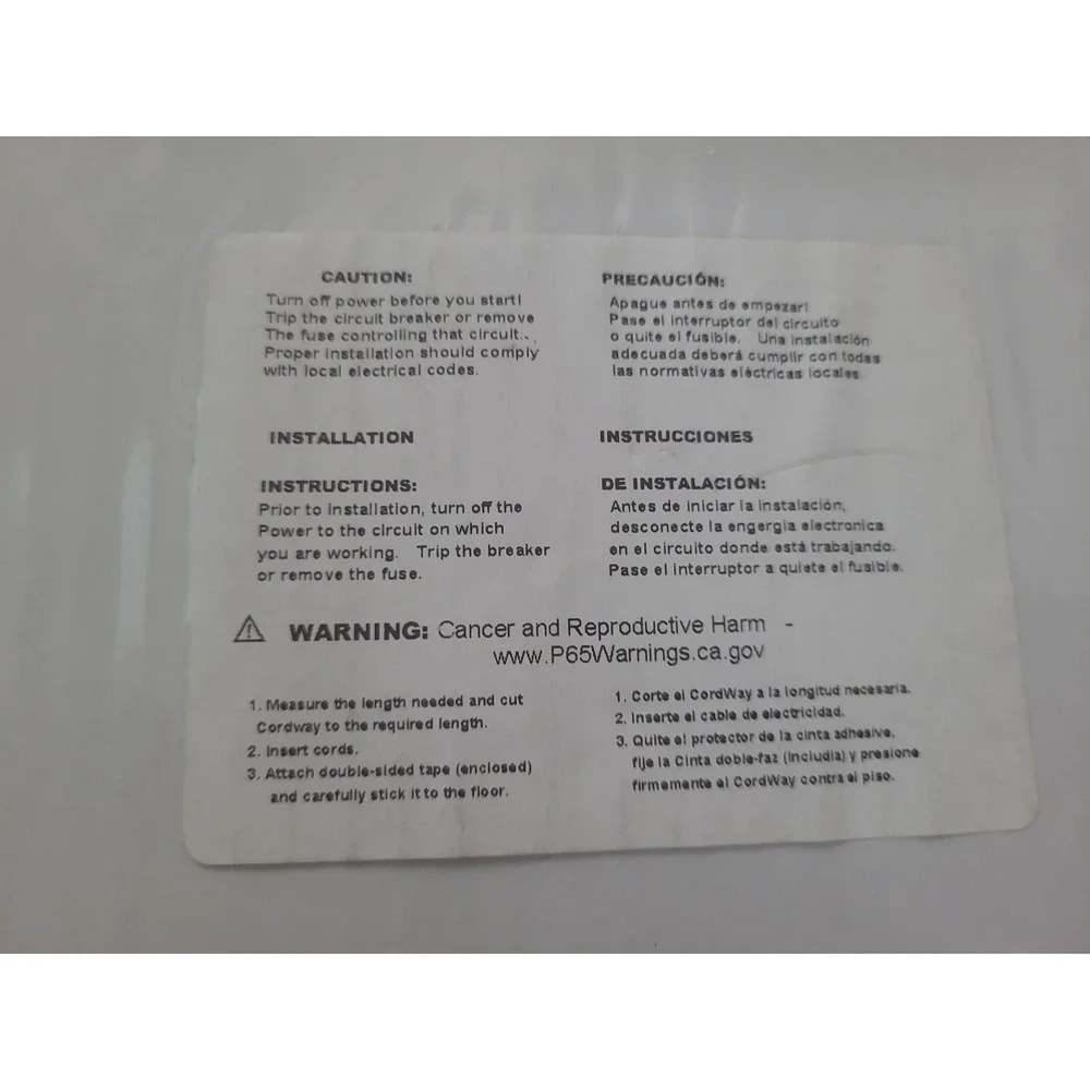 CordWay CD1200-5GR-5 ft. Cord & Wire Protector w/ Adhesive New